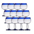 thumbnail image 1 of Libbey Aruba 21 oz. Customizable Round Cocktail Glass - Cobalt Blue Rim & Base (12/Case), 1 of 2