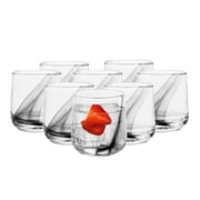 Libbey Ascent Black Ribbon Rocks Drinking Glasses Set of 8, Glass Drinking Glasses with Curvature, Versatile Glassware Set for Parties and More