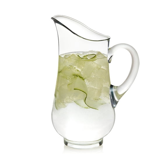 Libbey Atlantis Large Glass Pitcher, 73 Oz, Clear, Tall, Elegant Glass Pitcher with Handle, Modern Lemonade Jar for Water, Punch, Iced Tea, and More
