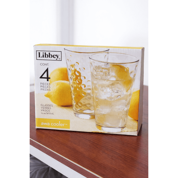 Libbey Awa 16-Ounce Cooler Glasses Set of 4