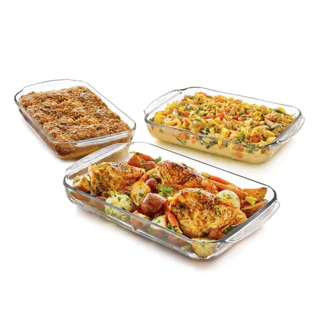 Libbey Baker's Basics 3-Piece Glass Casserole Baking Dish Set