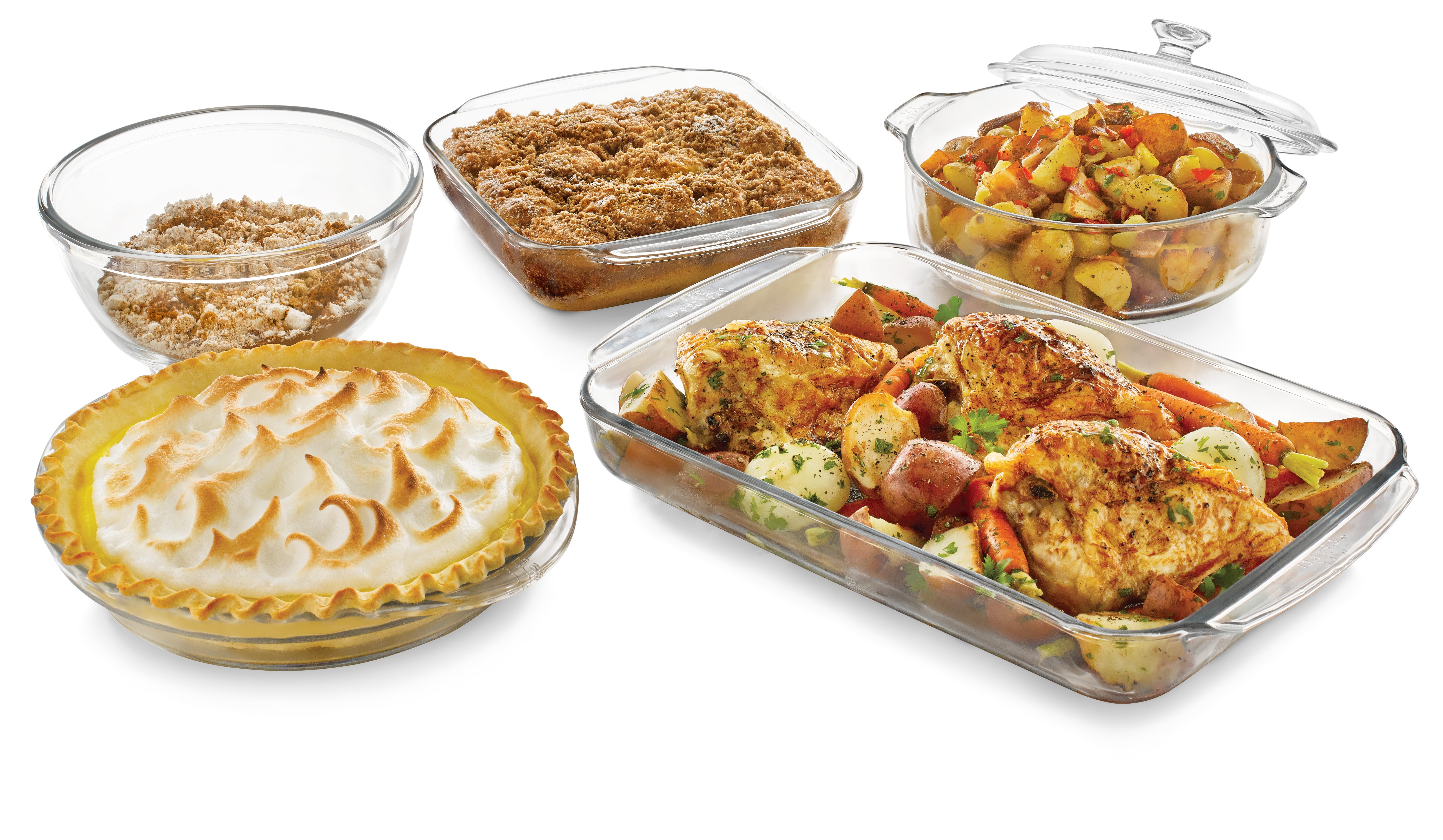 Baker's Basics 3-Piece Clear Glass Pan Set Baker's Basics 3-Piece Clear Glass Pan Set