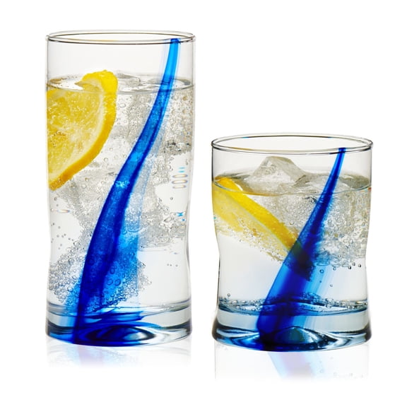 Libbey Blue Ribbon Impressions 8-Piece Tumbler and Rocks Glass Set