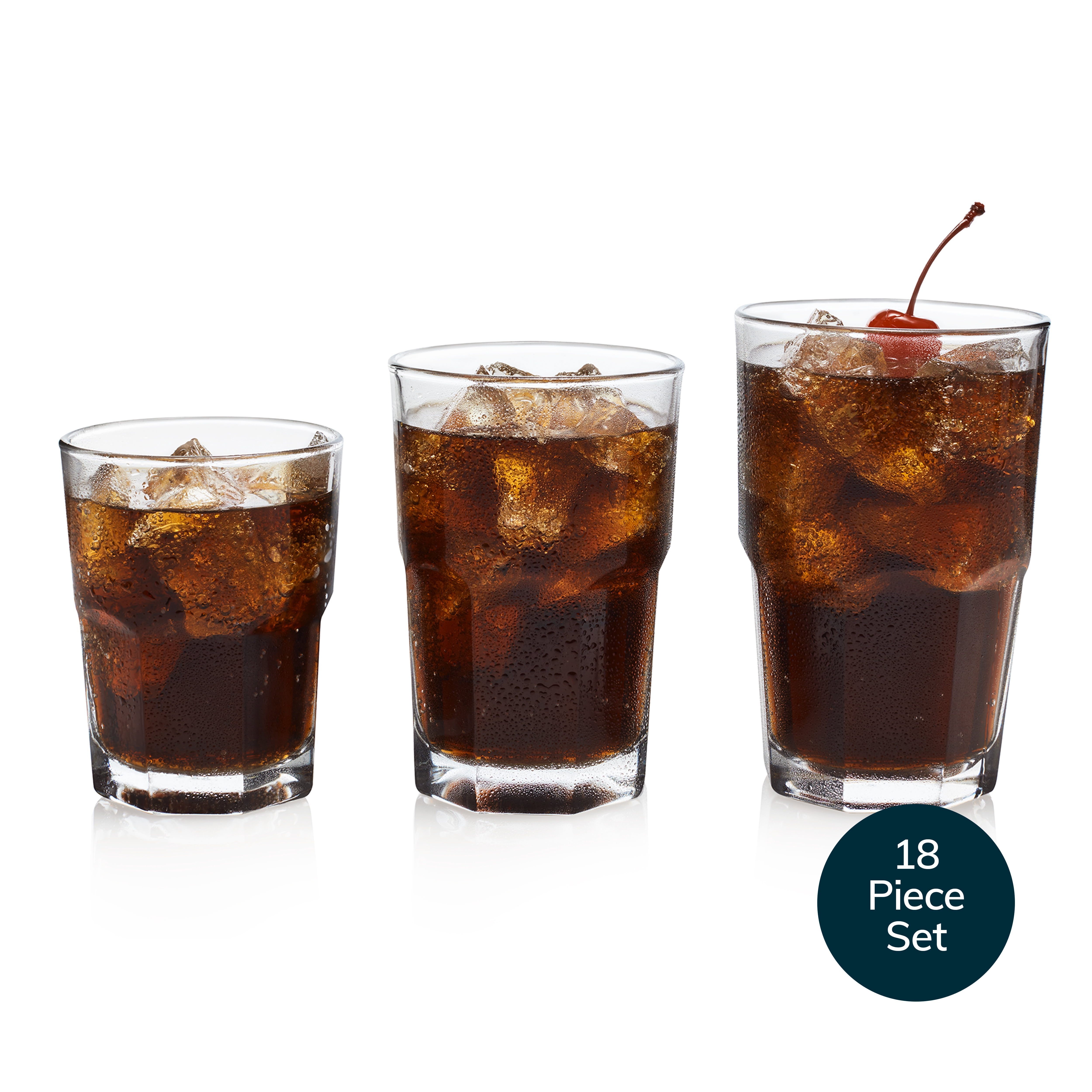 Libbey Boston 18 Piece Tumbler, Rocks and Juice Glass Set