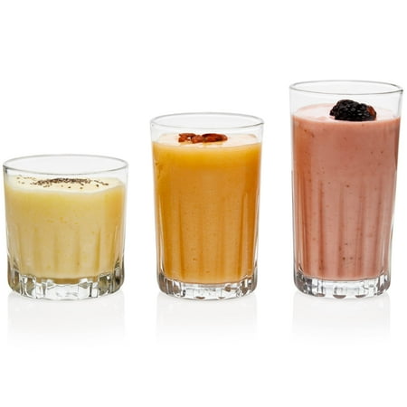 Libbey Brockton Tumbler, Juice and Rocks Glasses Set, Clear, Classic Cut Drinkware Set of 8, Elegant Dishwasher Safe Barware Glasses for Everyday Use