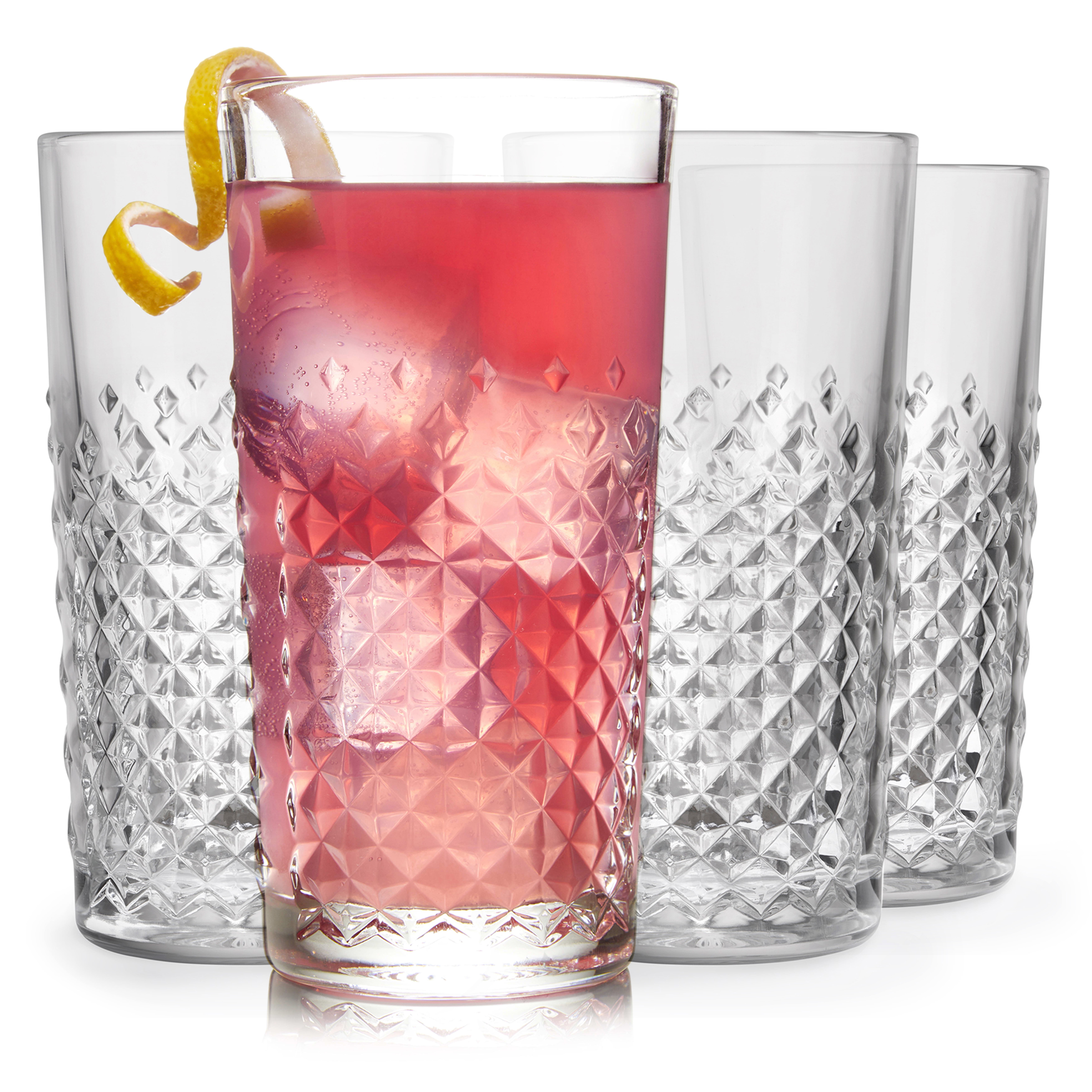 Libbey Carats 14-Ounce Faceted Tumbler Glass Set