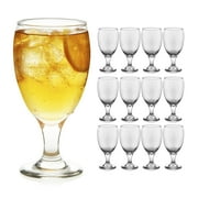 Libbey Classic Goblet Party Clear Glass Set of 12, Dishwasher Safe Drinking Goblets for Iced Tea, Sangria, and More, Ideal Goblet Glassware for Parties