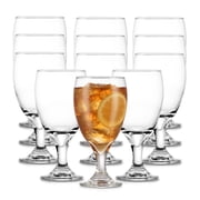 Libbey Classic Glass Goblets Set of 12, Stemmed Water & Tea Glasses