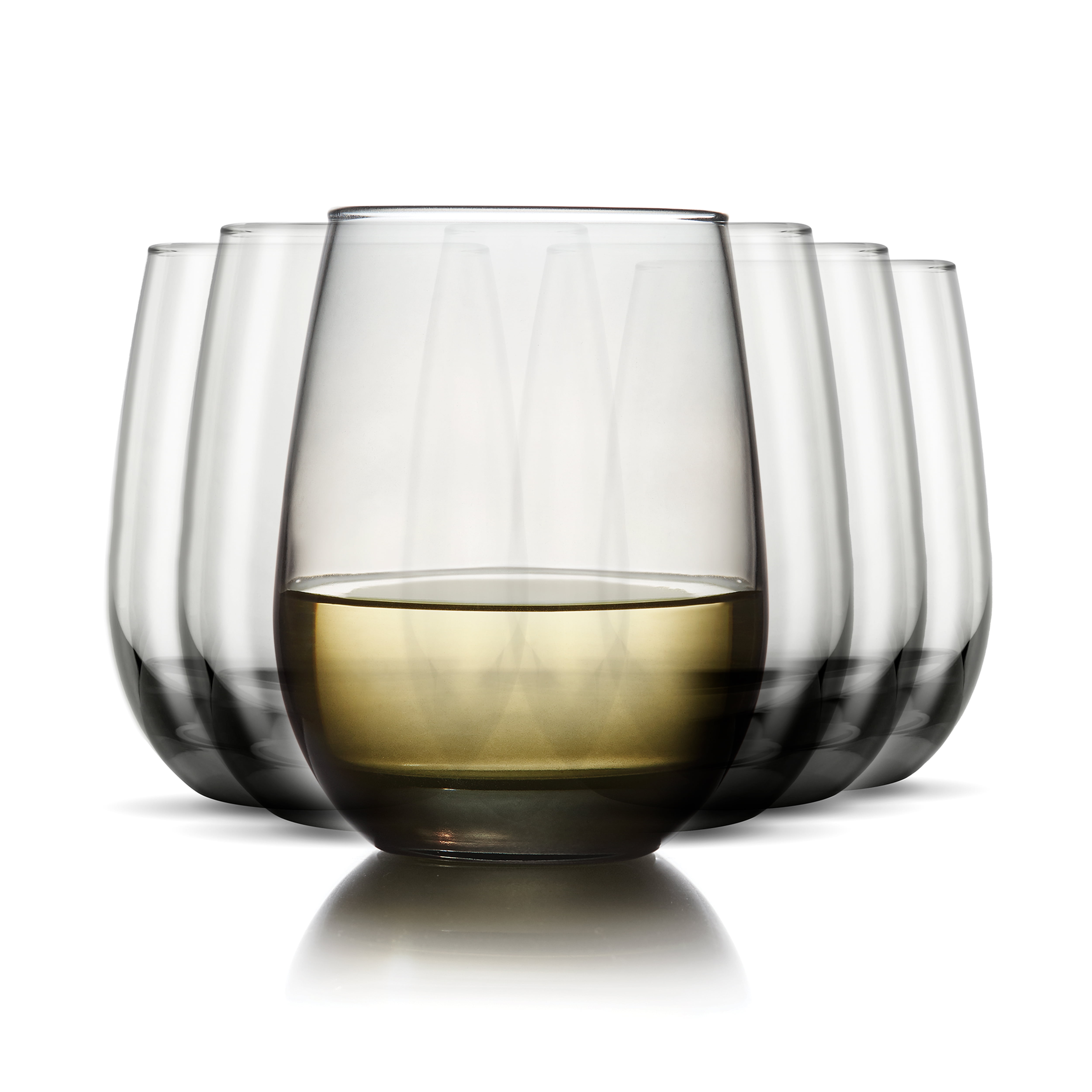 Libbey Classic Smoke Stemless Wine Glasses, Set of 6