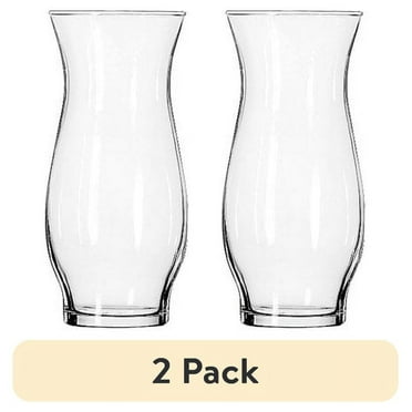 (2 pack) Libbey Clear Glass 6.5" Clear Hurricane Floral Vase