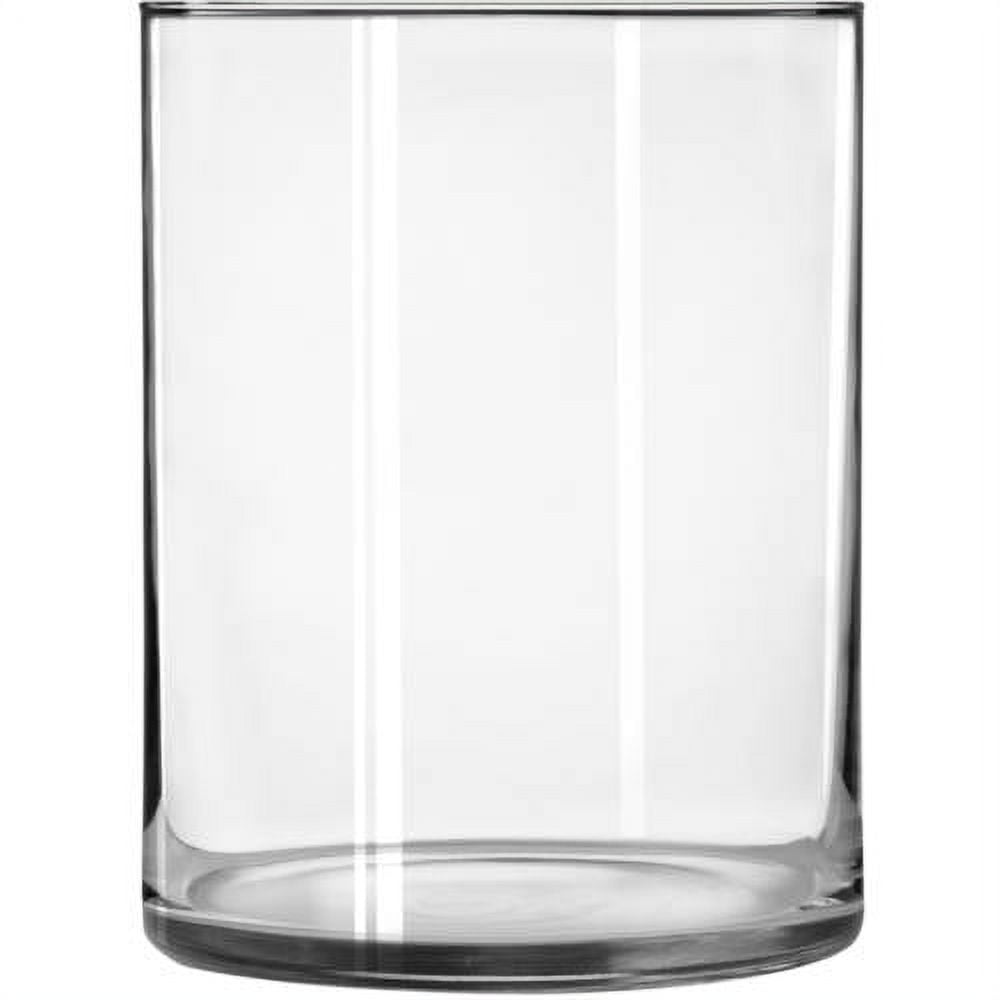 Libbey Clear Glass 8" H Wide Cylinder Floral Vase - Walmart.com