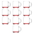 thumbnail image 1 of Libbey Clear Glass Coffee Mugs 13 oz. Set of 10, Bulk Pack - Perfect for Coffee, Tea, Espresso, Hot Cocoa, Other Beverages - Red, 1 of 5