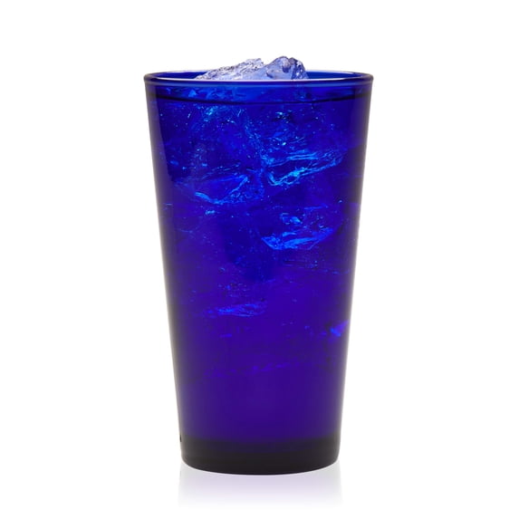 Libbey Cobalt Flare Drinking Glasses Set of 8, Classic Design Glass Cups for Soda, Water, Iced Tea and More, Dishwasher Safe Glass Cup Set for Beverages