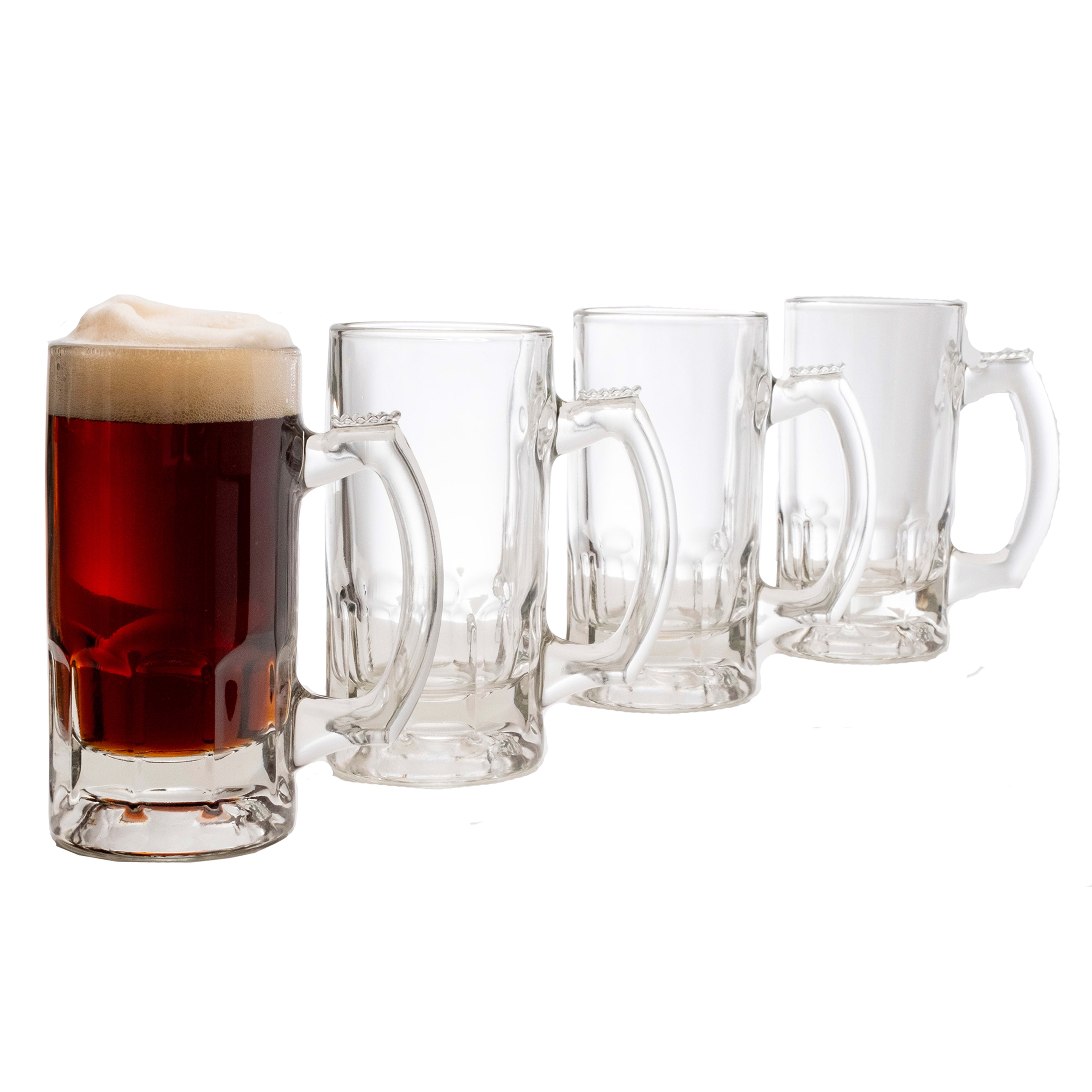 Libbey Classic 12.68-Ounce Clear Glass Beer Mugs, Set of 4