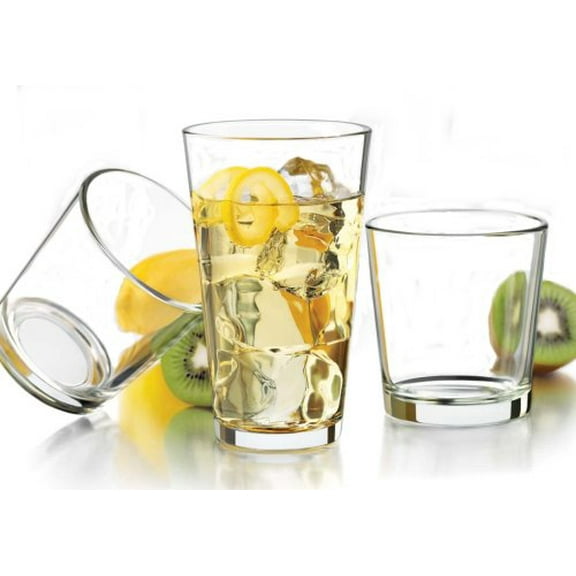 Libbey Dishwasher Safe Clear Glass Glassware, (Set of 16)