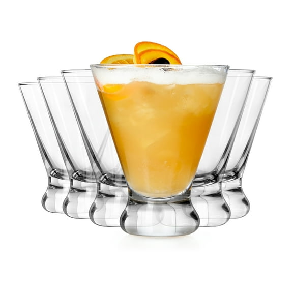 Libbey Entertaining Essentials Multi-Purpose Cocktail Glasses Set of 6, Dishwasher Safe Stemless Martini Glasses, Margarita Glasses for Home (10oz)
