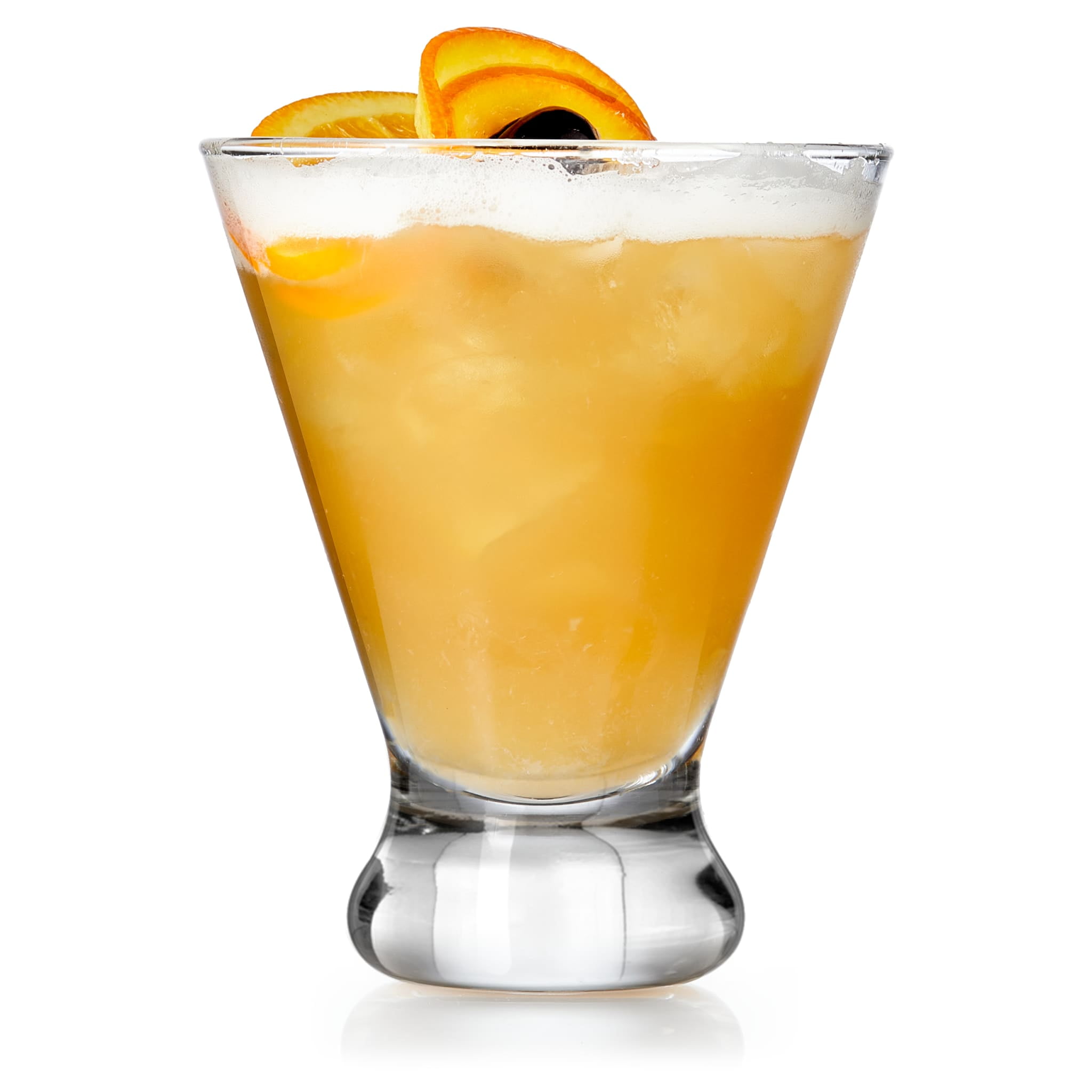 Clear Glass Stemless Martini Cocktail Set, 10 oz, Set of 6