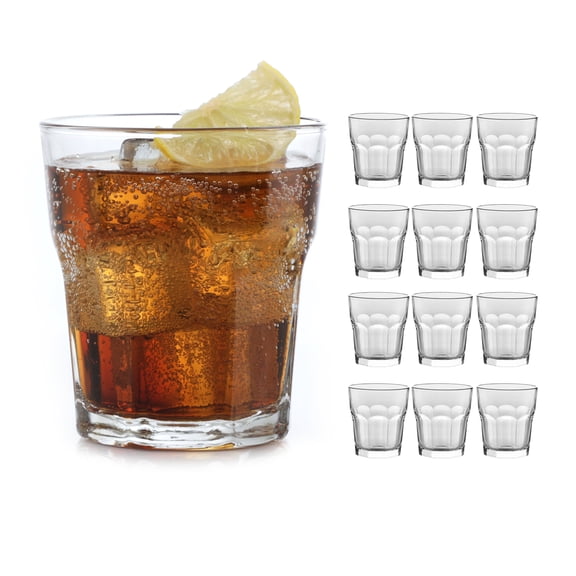 Libbey Gibraltar DuraTuff Double Old Fashioned Glass Set of 12, 12 Oz Durable Restaurant Style Whiskey Glasses, Drinkware Set for Home, Bars, Gifting