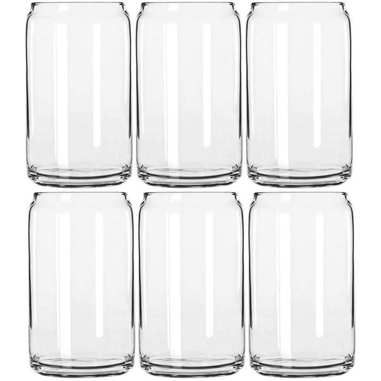 Ecodesign Drinkware Libbey Beer Glass Can Shaped 16 oz - Pint Beer Glasses 4 Pack w/ Coasters