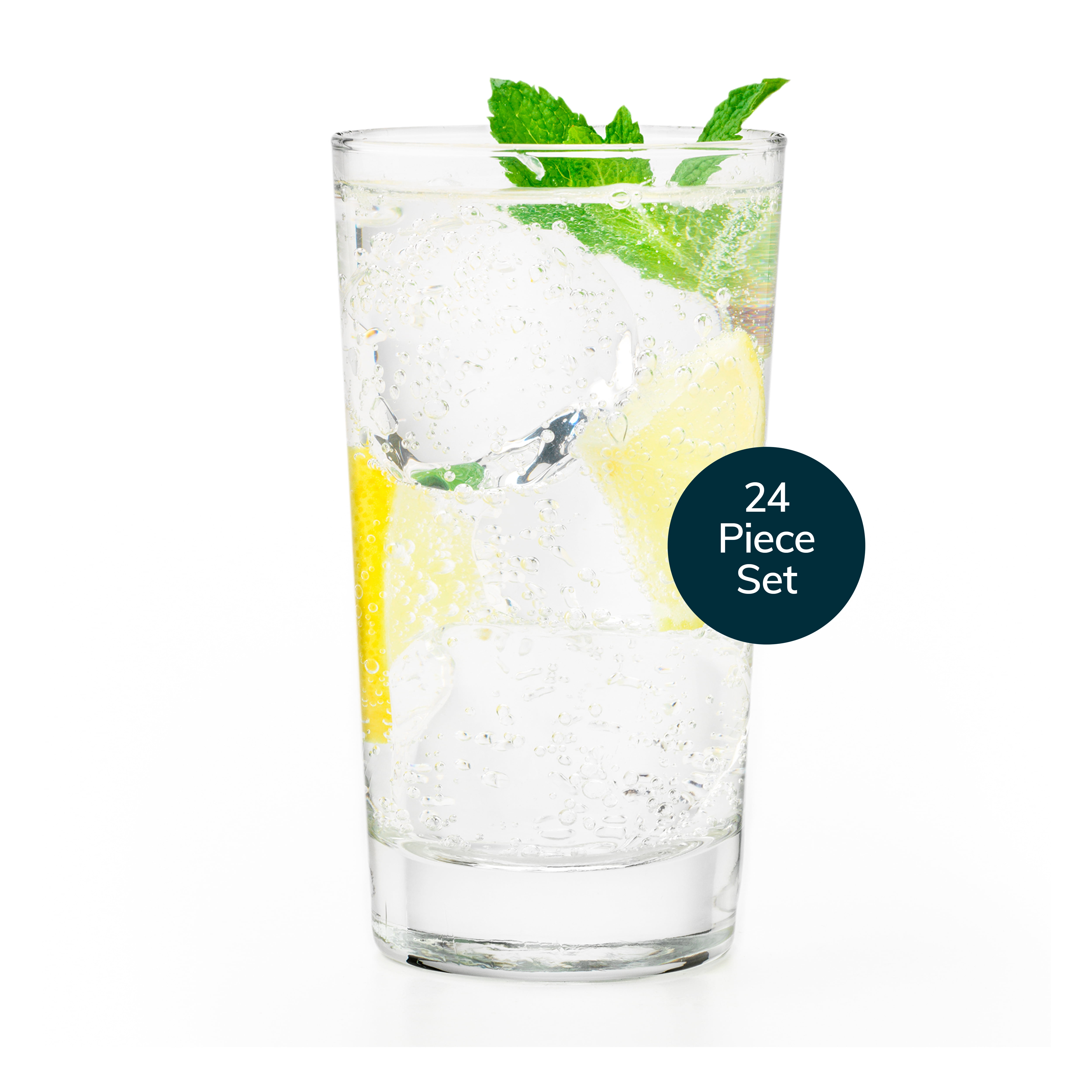 Clear Heavy Base 8 oz. Highball Glass Set