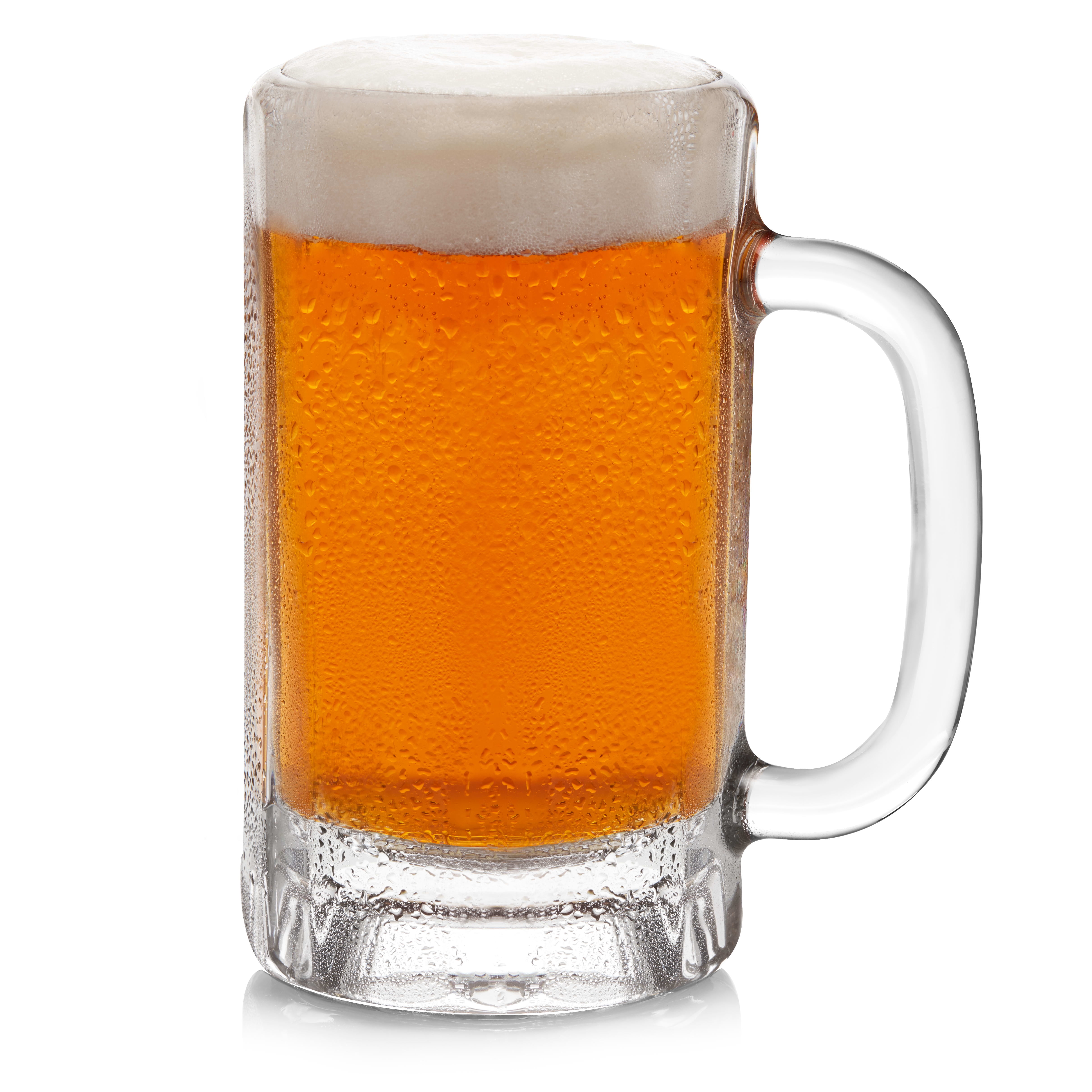 Granatan Frozen Beer Mugs For Freezer, Clear Beer Mugs Set of 2, Double  Walled Beer Mugs With Handles 16oz