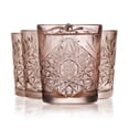 thumbnail image 1 of Libbey Hobstar Double Old Fashioned Glasses,Rose Colored Cut Glass Drinking Glasses Set of 4, Durable, Vintage Whiskey Glasses for Cocktail, Drinks, 1 of 6