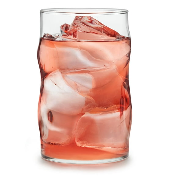 Libbey Lava Tumbler Drinking Glasses, All Purpose, Molten Groove Glasses Set of 8, Tactile, Tall Drinking Glasses for Water, Cocktails