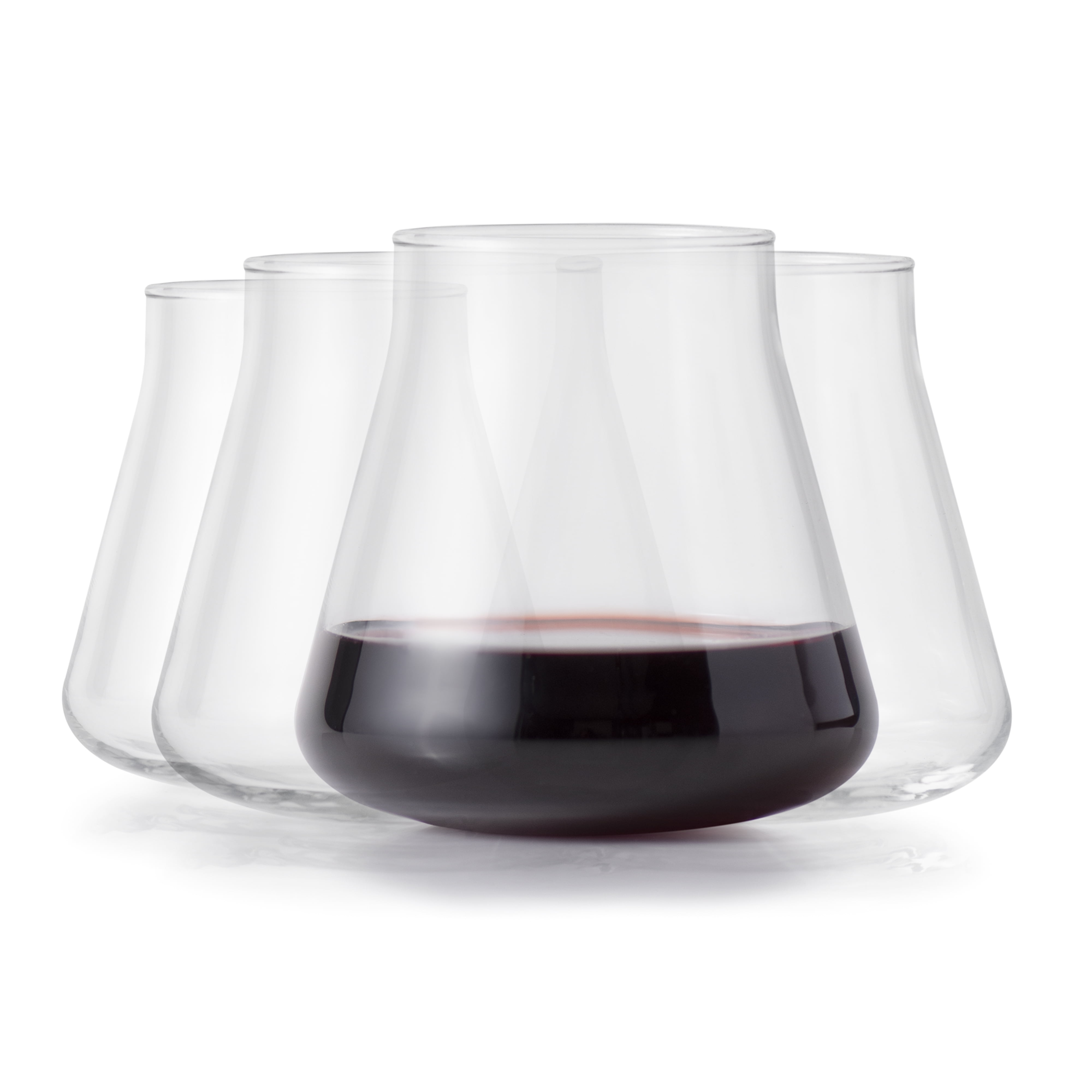 Libbey 15-Ounce Clear Tulip-Shaped Stemless Wine Glasses Set of 4