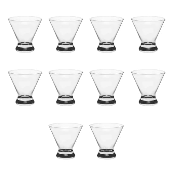 Libbey Martini Glasses 8.25 oz. Set of 10, Bulk Pack - Great for Cocktails, Wedding Favors, Party Favors, Events - Black