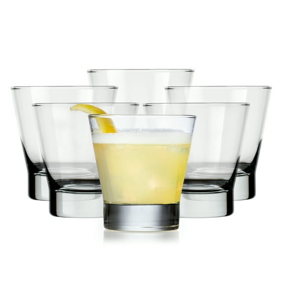 Libbey Bar Essentials Double Old Fashioned Glasses,10.5oz, Clear Drinking Glasses Set of 6, Modern Rocks Glass Set for Special and Everyday Use