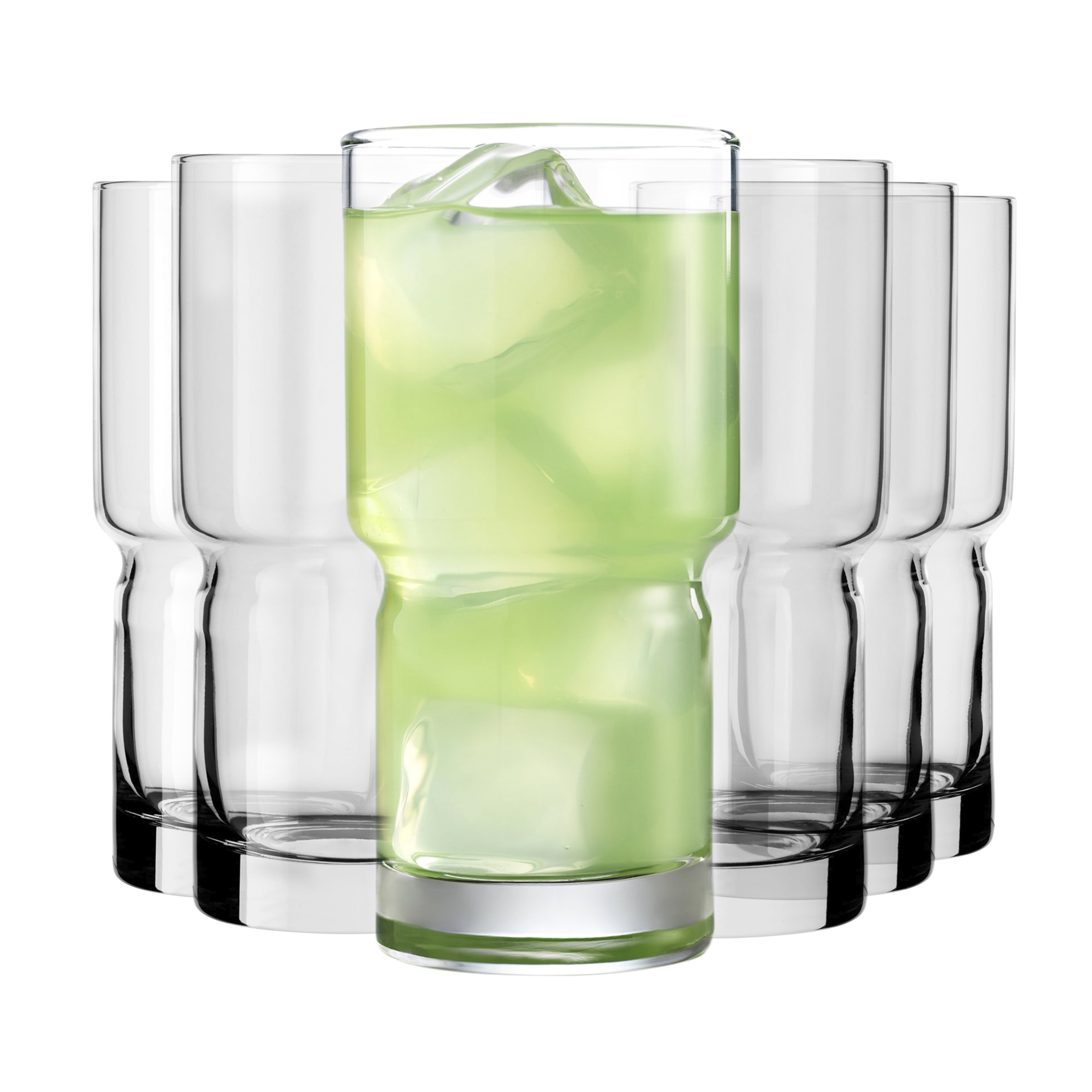 Libbey Newton Tumbler Drinking Glasses, Stackable, Tall Drinking ...