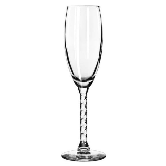 Libbey Revolution Flute Glasses 6 Oz, 2 Piece Set, Spiral Stem