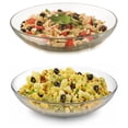 thumbnail image 1 of Libbey Selene Coupe Serving Bowls, Set of 2, 12-Inch Wide, 2.5-Inch Tall Clear Glass, Stackable, Lead-Free, Dishwasher-Safe Large Serveware for Salads, Pastas, Snacks, Classic Entertaining, 1 of 6
