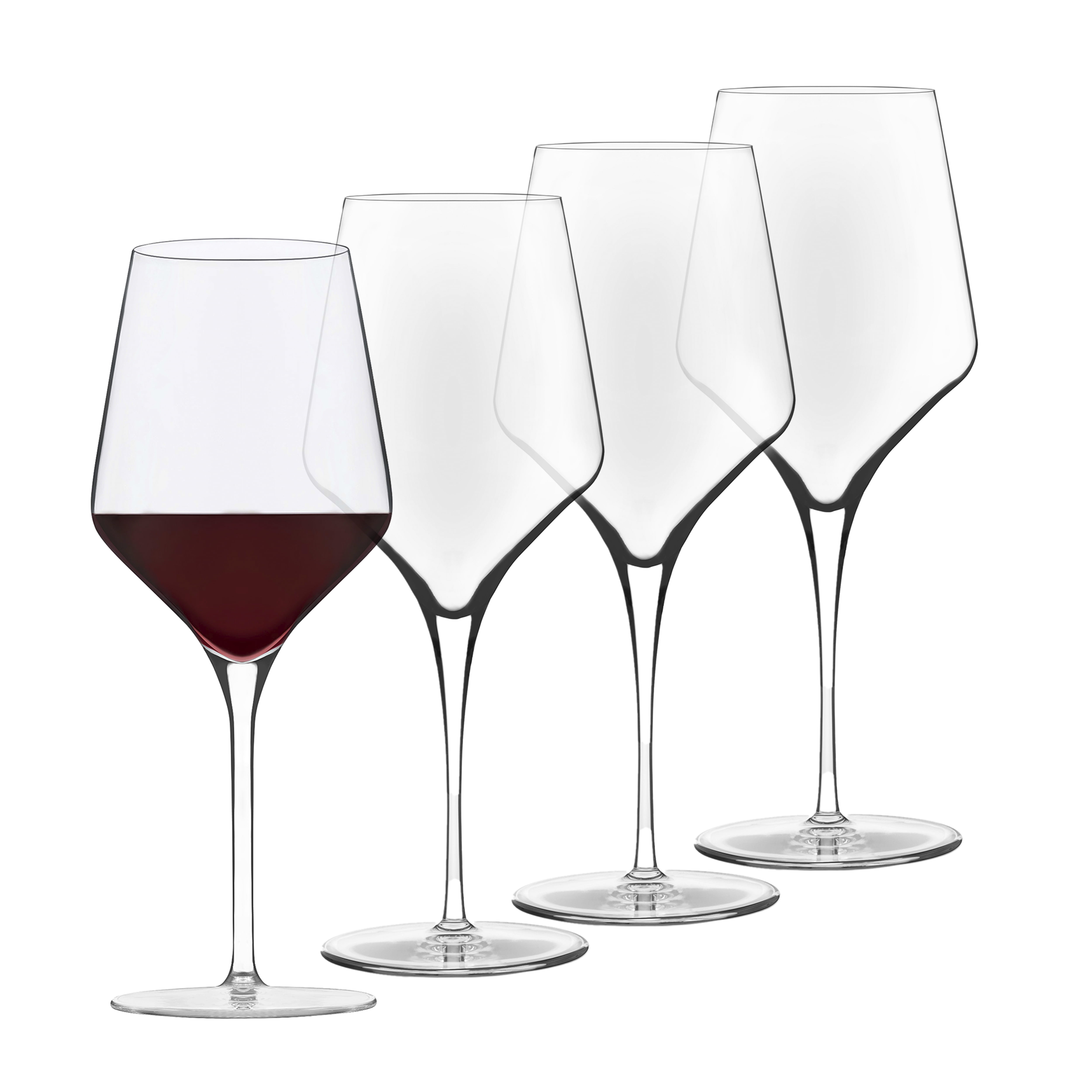 Greenwich Signature Angular Bowl 16-Ounce Wine Glasses Set of 4