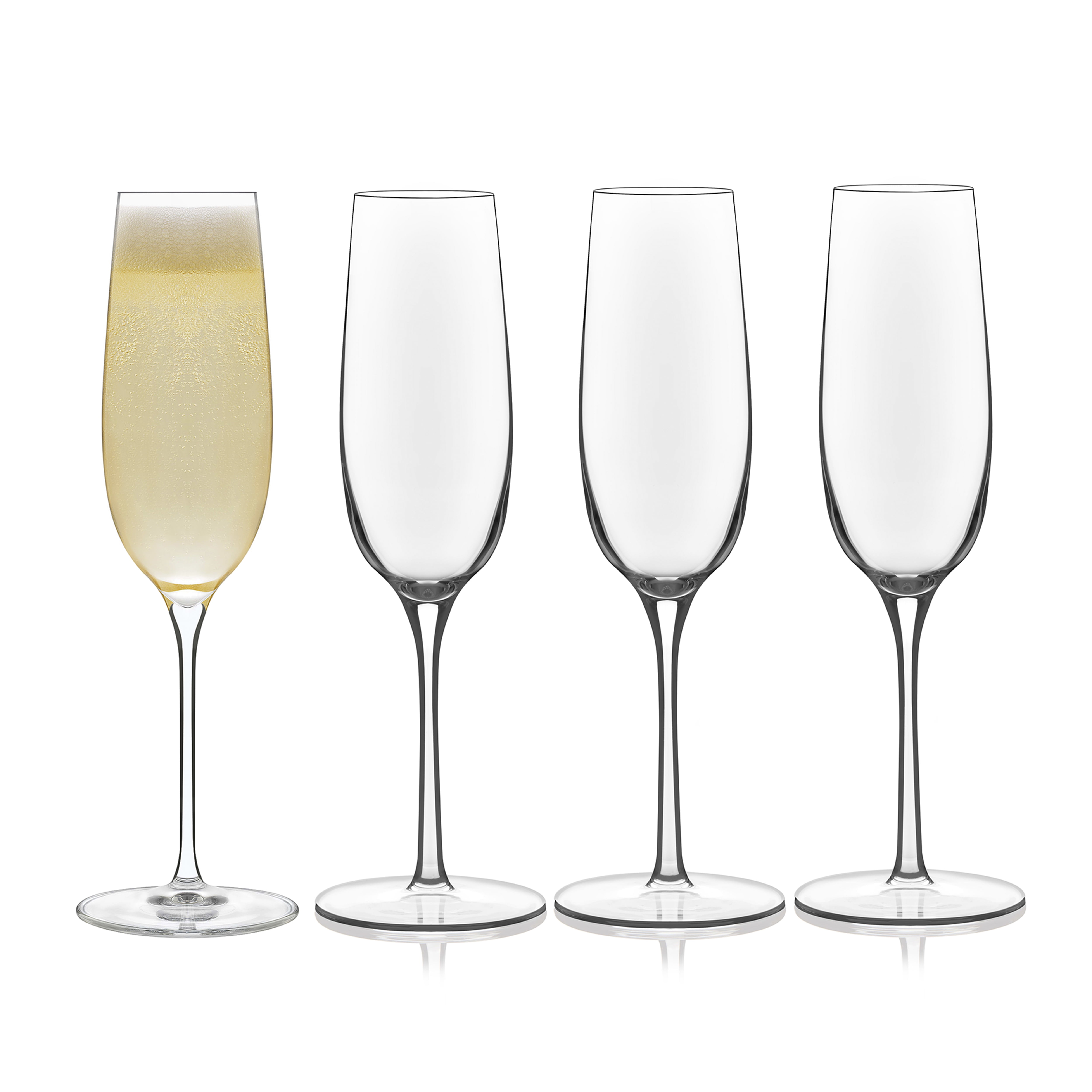 Libbey Signature 8oz Clear Glass Champagne Flutes, Set of 4