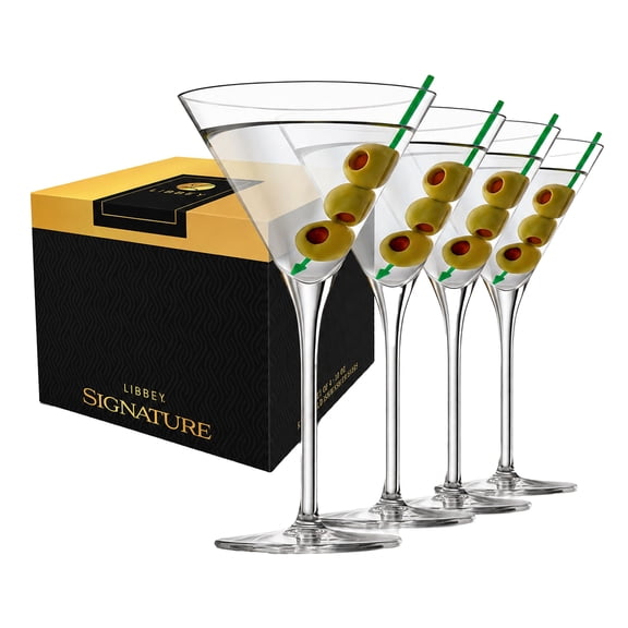 Libbey Signature Kentfield Martini Glasses, 10-Ounce, Set of 4