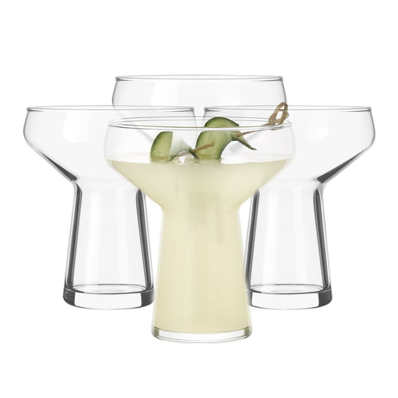 Libbey Stemless Margarita Glasses Set of 4, Classic, Lightweight Mixed Cocktail Glasses Set, Large Margarita Glass Set for Cinco de Mayo, Parties