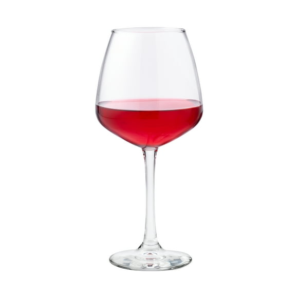 Libbey 7515 Vina Diamond Balloon Wine Glasses Set, Unique Angular Red Wine Glasses Set of 12, Large, Elegant Glass Wine Glasses for Celebratory Events