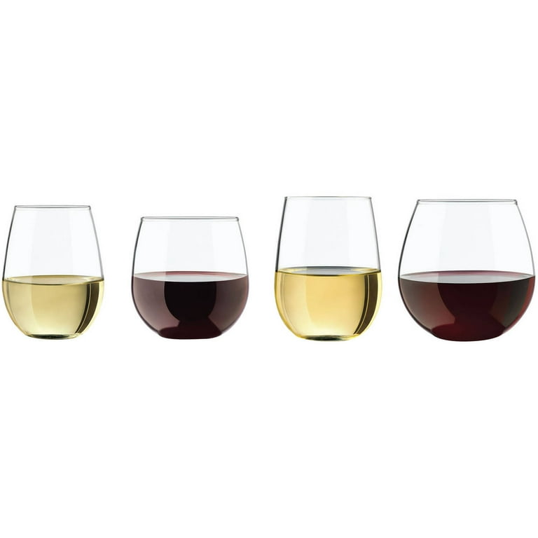 Libbey Stemless Red Wine Glasses, Set of 8 16.75 oz