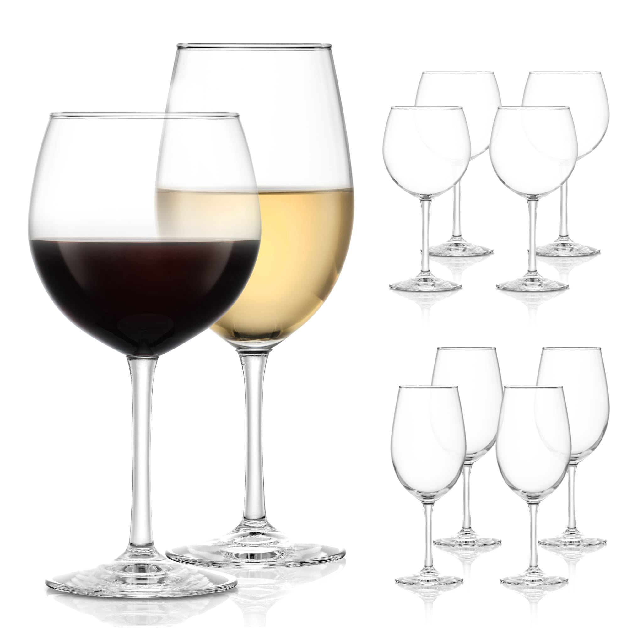 Libbey Vineyard Reserve Wine Glass Set of 8, Clear Wine Glasses for Red and White Wine, Great for Merlot, Bordeaux, Chardonnay, Gifts, Holiday, Birthday Party