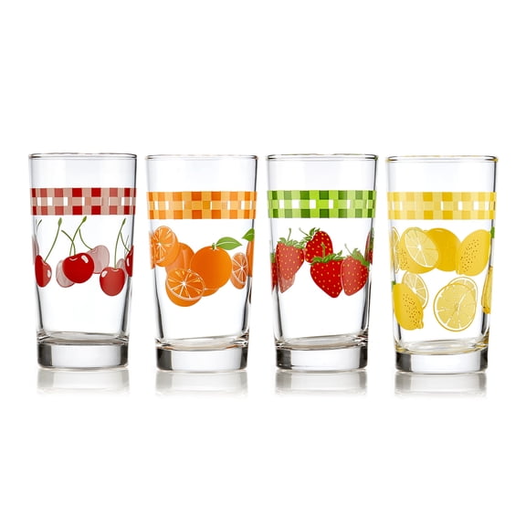 Libbey Vintage Juice Glasses, 11-ounce, Assorted, Set of 4