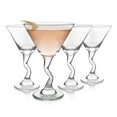thumbnail image 1 of Libbey Z- Stem Martini Glasses Set of 4, Quirky, Twisted Martini Cup Set, Tall Cocktail Glasses Set for Bachelorette, Housewarming, Parties and More, 1 of 5