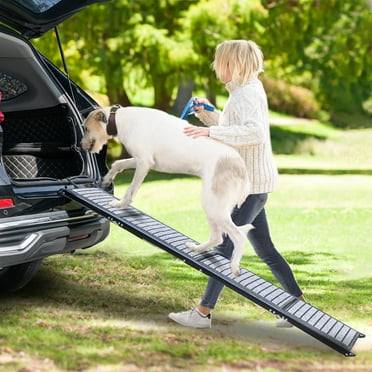 Libbipaw 67" Foldable Dog Ramps Large Dogs, Dog Car Ramp with Non-Slip Rug Surface, Pet Ramp Stairs Portable,Dog Steps for Medium & Large Dogs Up to 220 LBS Get Into a Car, SUV & Truck