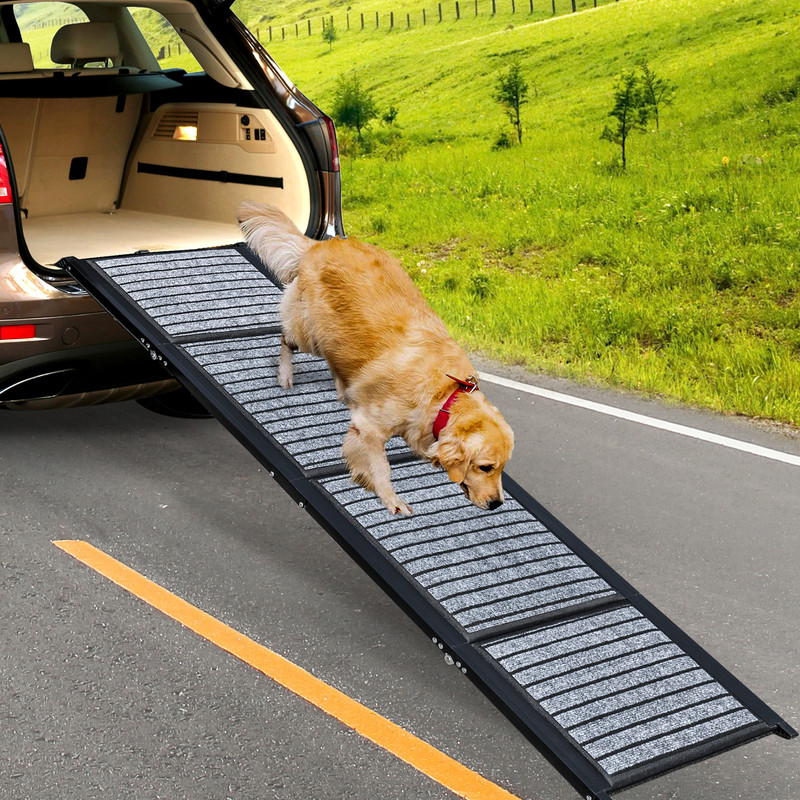 67" Foldable Dog Ramps Large Dogs, Dog Car Ramp with NonSlip Rug