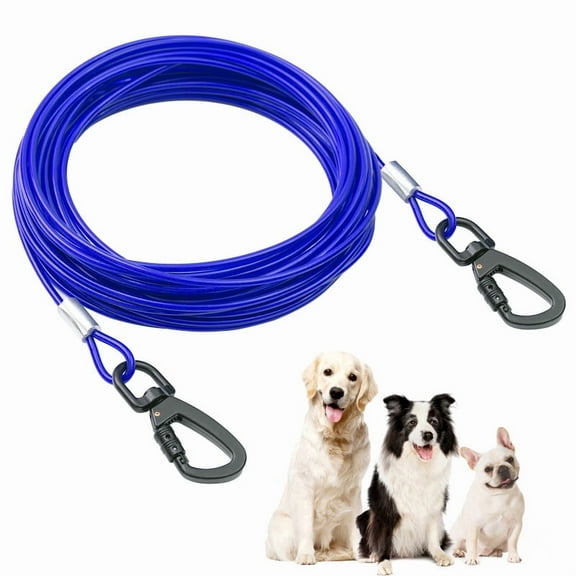 Libbipaw Furggis 30 Ft Heavy Duty Dog Tie-Out Cable, Up to 250 lbs, Blue