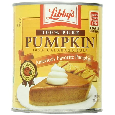Libby’s 100% Pure Canned Pumpkin Puree - Gluten Free - 29 oz,Can makes 2 Pies