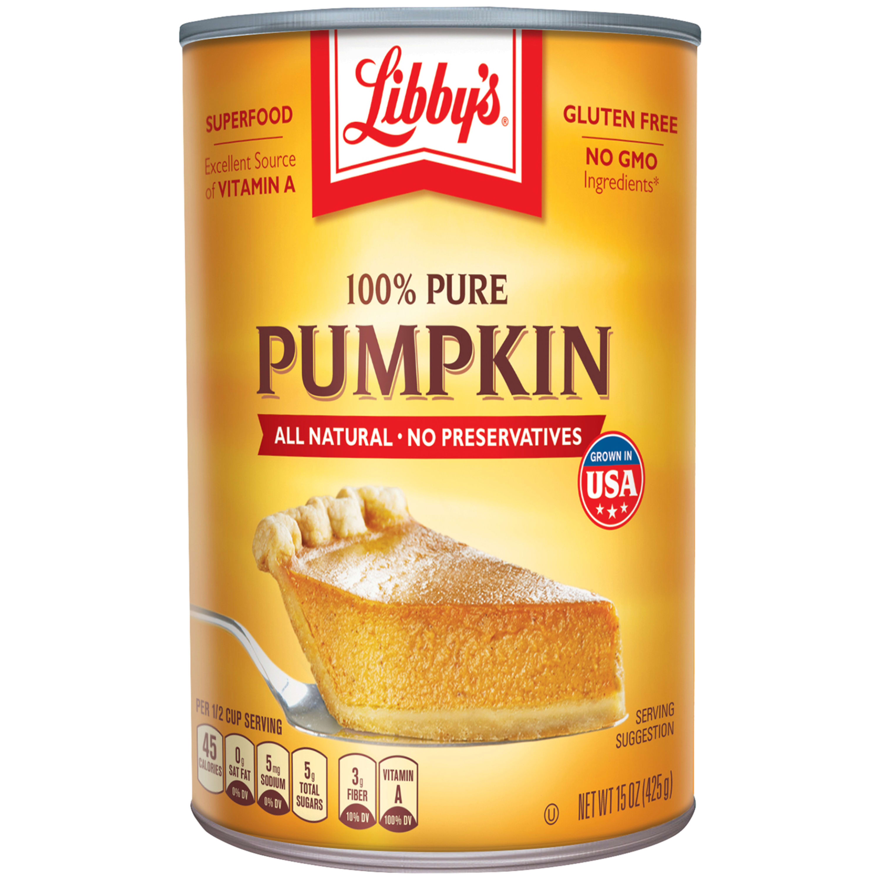 Libby's 100% Pure Canned Pumpkin all natural no preservatives, 15 oz - image 1 of 7