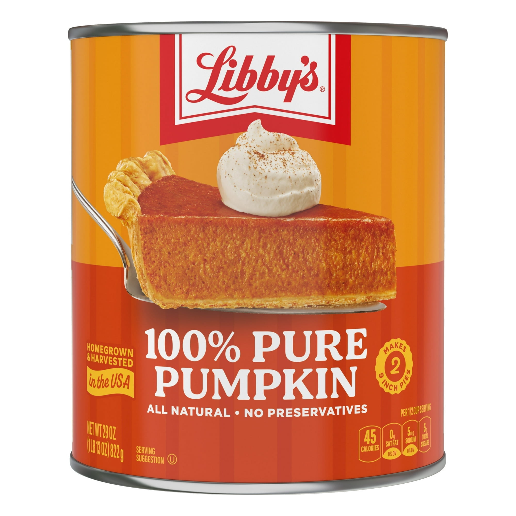 Libby's 100% Pure Pumpkin, All Natural Gluten Free Canned Pumpkin Puree ...