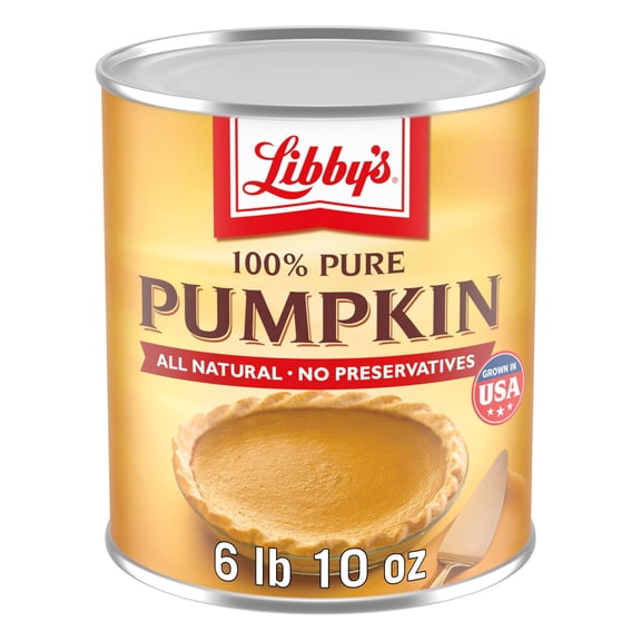 Libby's 100% Pure Pumpkin, GGA1 Thanksgiving and Holiday Desserts, Pumpkin Pie Filling, Bulk, 6 lb 10 oz Can