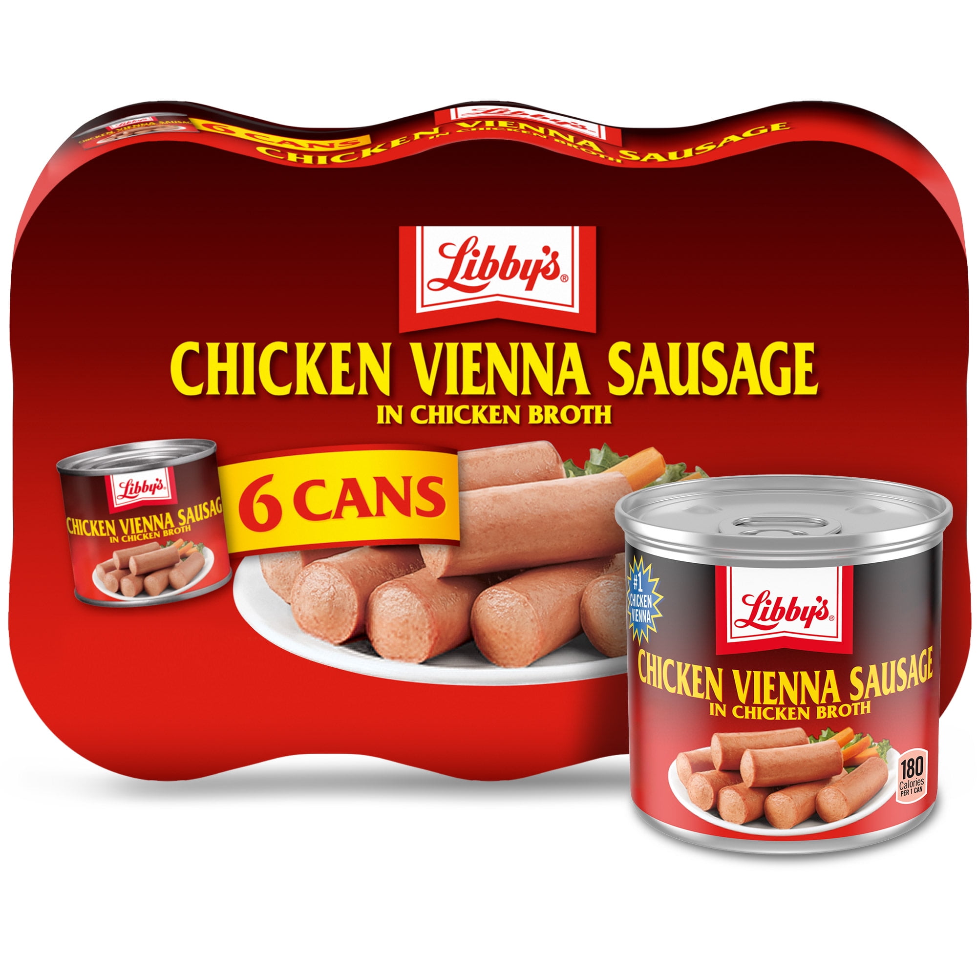 Libby's Chicken Vienna Sausage in Chicken Broth, Canned Sausage, 4.6 oz 6 Count